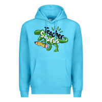 Ocean Blue teacher saurus Premium Hoodie - MaliasSmallBusiness