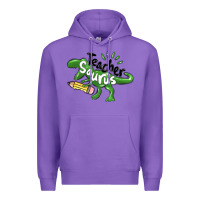 Purple teacher saurus Premium Hoodie - MaliasSmallBusiness