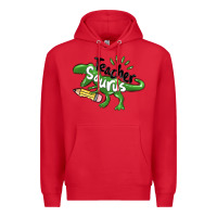 Red teacher saurus Premium Hoodie - MaliasSmallBusiness