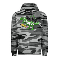 Slate Camo teacher saurus Premium Hoodie - MaliasSmallBusiness