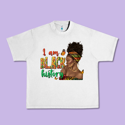 Urban Heavy Tee i am black history afro black woman juneteenth