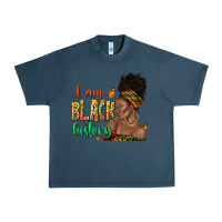 Midnight Navy i am black history afro black woman juneteenth Urban Heavy Tee - texasbilliewilder