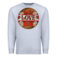 Heather Grey hello love bug ladybug ornament Premium Sweatshirt - BarkalooDesign