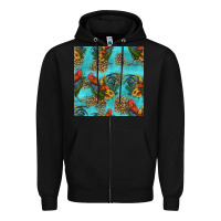 Black rooster and sunflowers seamless pattern Zipper Hoodie - HRA Design Shop