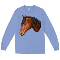 Colony Blue horse Long Sleeve Tee - RanaPortraitStore