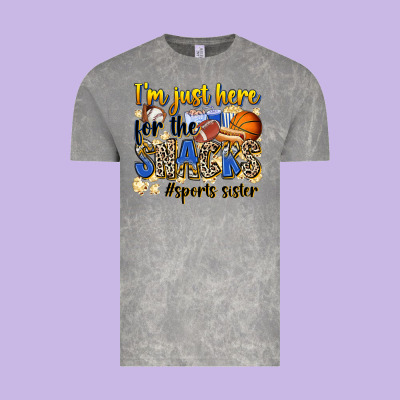 Im Just Here For The Snacks Sports Sister Vintage Tee Designed By Zillion Design Studio