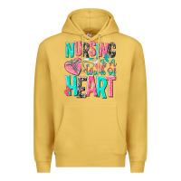 Antique Gold nursing is a work of heart Premium Hoodie - NancyCooperArtShop