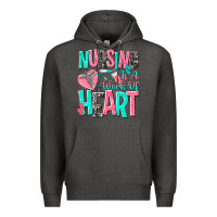 Charcoal Heather nursing is a work of heart Premium Hoodie - NancyCooperArtShop