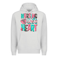 Dove Grey nursing is a work of heart Premium Hoodie - NancyCooperArtShop