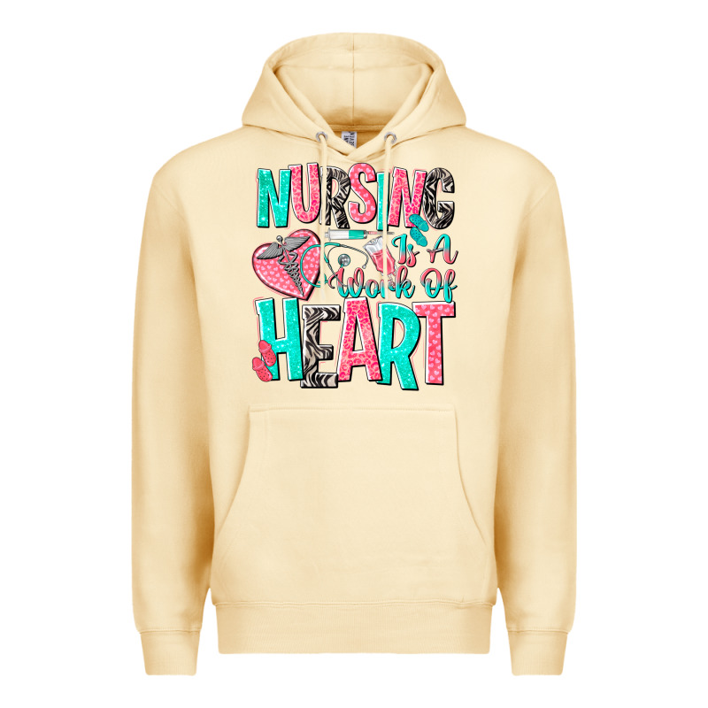 Nursing Is A Work Of Heart Premium Hoodie by NancyCooperArtShop | Teevron