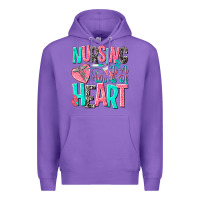 Purple nursing is a work of heart Premium Hoodie - NancyCooperArtShop
