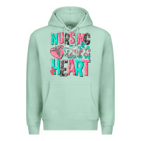 Seafoam nursing is a work of heart Premium Hoodie - NancyCooperArtShop