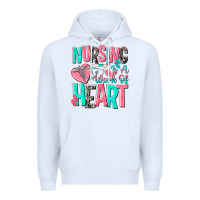 White nursing is a work of heart Premium Hoodie - NancyCooperArtShop