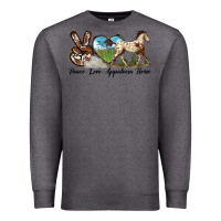 Charcoal Heather peace love appaloosa horse Premium Sweatshirt - LillyAllenDesigns