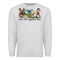 Dove Grey peace love appaloosa horse Premium Sweatshirt - LillyAllenDesigns
