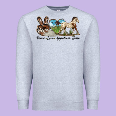 Peace Love Appaloosa Horse Premium Sweatshirt Designed By Lillyallendesigns