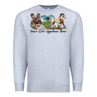 Heather Grey peace love appaloosa horse Premium Sweatshirt - LillyAllenDesigns
