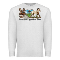 Oatmeal Heather peace love appaloosa horse Premium Sweatshirt - LillyAllenDesigns