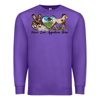 Purple peace love appaloosa horse Premium Sweatshirt - LillyAllenDesigns