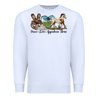 White peace love appaloosa horse Premium Sweatshirt - LillyAllenDesigns