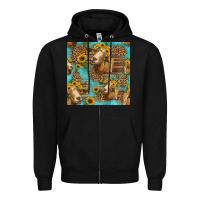 Black goat sunflowers seamless pattern Zipper Hoodie - HRA Design Shop