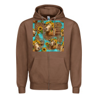 Chestnut goat sunflowers seamless pattern Zipper Hoodie - HRA Design Shop