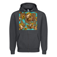 Smoke goat sunflowers seamless pattern Zipper Hoodie - HRA Design Shop