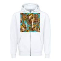 White goat sunflowers seamless pattern Zipper Hoodie - HRA Design Shop