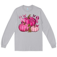 Moon Dust Breast Cancer We Wear Pink with Pumpkin and Ribbon Long Sleeve Tee - texasbilliewilder