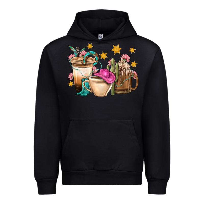 Western Cowgirl Coffee Cup Bbs Urban Hoodie by BundleAndBundleShop | Teevron