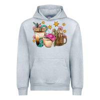 Heather Grey Western Cowgirl Coffee Cup Bbs Urban Hoodie - BundleAndBundleShop