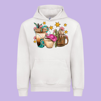 Western Cowgirl Coffee Cup Bbs Urban Hoodie Designed By Bundleandbundleshop