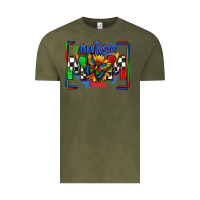 Vintage Olive autism mom checkered flag Vintage Tee - Zillion Design Studio