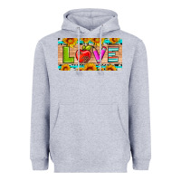 Heather Grey love and sunflower with pen and apple license plate template Heavyweight Hoodie - Artiststas