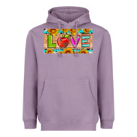 Lavender love and sunflower with pen and apple license plate template Heavyweight Hoodie - Artiststas