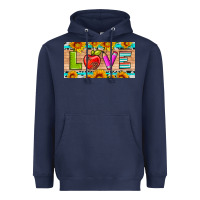 Navy love and sunflower with pen and apple license plate template Heavyweight Hoodie - Artiststas