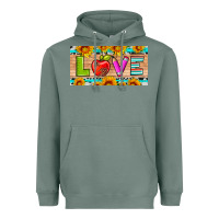 Love And Sunflower With Pen And Apple License Plate Template Heavyweight Hoodie | Teevron