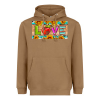 Toasted Coconut love and sunflower with pen and apple license plate template Heavyweight Hoodie - Artiststas