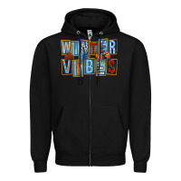 Black winter vibes Zipper Hoodie - FaDigitalArtStudio