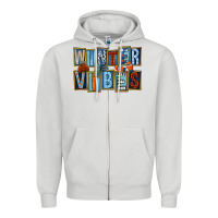 Dove Grey winter vibes Zipper Hoodie - FaDigitalArtStudio