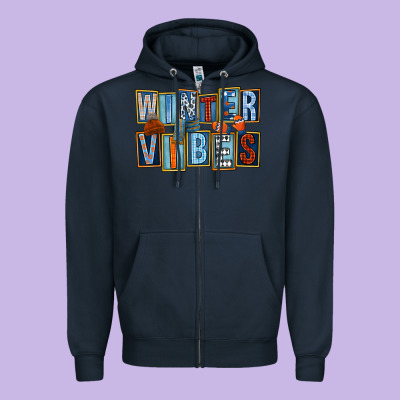Winter Vibes Zipper Hoodie Designed By Fadigitalartstudio