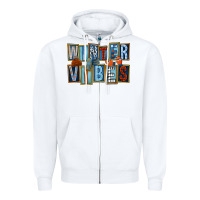 White winter vibes Zipper Hoodie - FaDigitalArtStudio