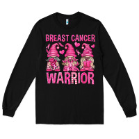 Black Breast Cancer Warrior Gnomes Long Sleeve Tee - texasbilliewilder