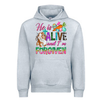 Heather Grey He Is Alive And I'm Forgiven Urban Hoodie - BundleAndBundleShop