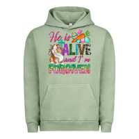 Pigment Oil Green He Is Alive And I'm Forgiven Urban Hoodie - BundleAndBundleShop