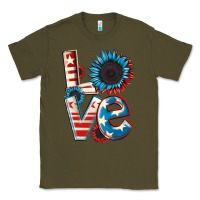 Army Green Love 4th of July Classic Tee - CowGirlArtShop