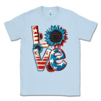 Dusty Blue Love 4th of July Classic Tee - CowGirlArtShop