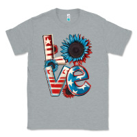 Heather Grey Love 4th of July Classic Tee - CowGirlArtShop
