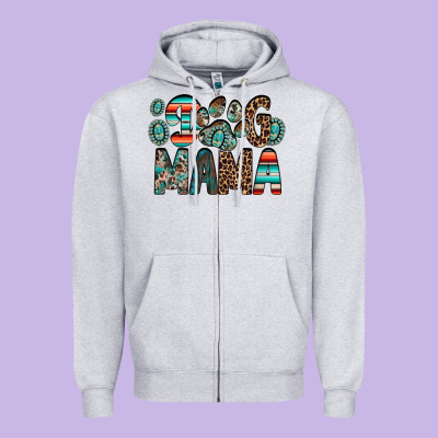 Dog Mama Zipper Hoodie Designed By Racoondesign