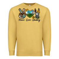 Antique Gold Peace Love Donkey Head Premium Sweatshirt - LillyAllenDesigns
